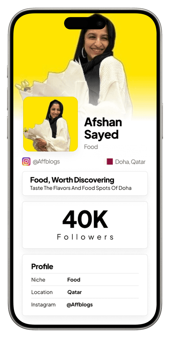 Afshan Sayed — Food — Doha, Qatar — @Affblogs, a creator on QYUBIC X