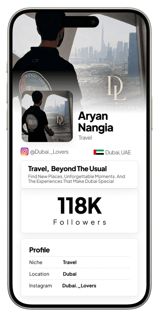 Aryan Nangia — Travel — Dubai, UAE — @Dubai._Lovers, a creator on QYUBIC X
