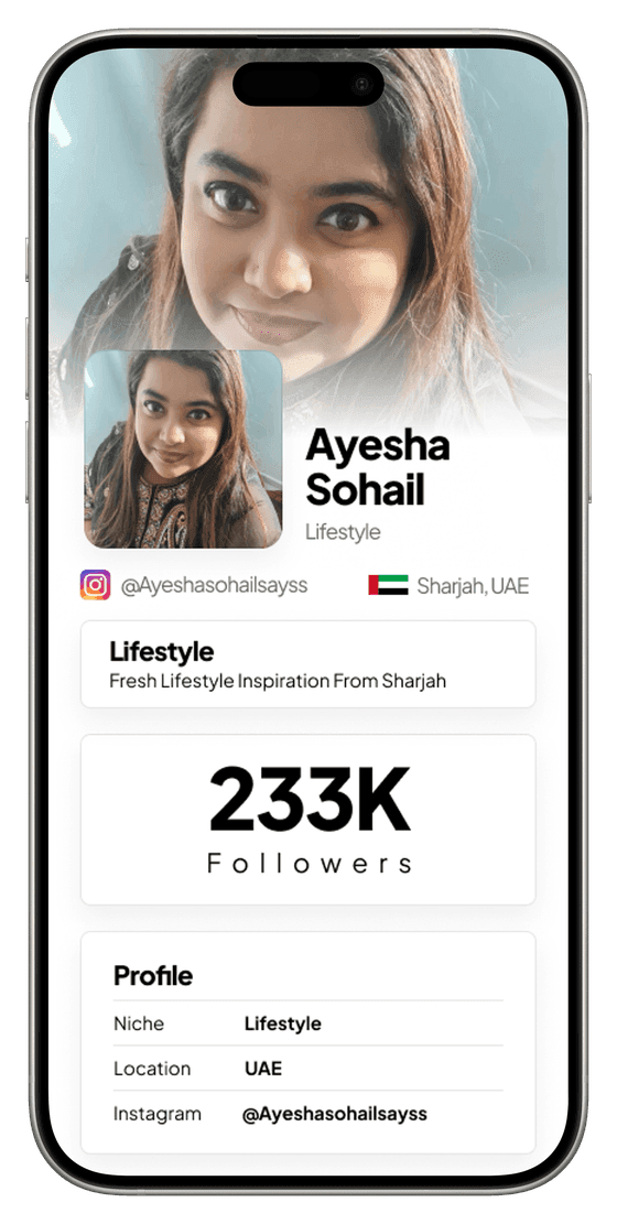 Ayesha Sohail — Lifestyle — Sharjah, UAE — @Ayeshasohailsayss, a creator on QYUBIC X