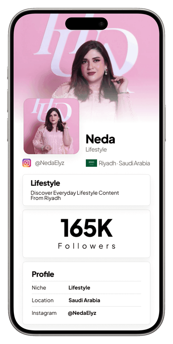 Neda — Lifestyle — Riyadh, Saudi Arabia — @NedaElyz, a creator on QYUBIC X