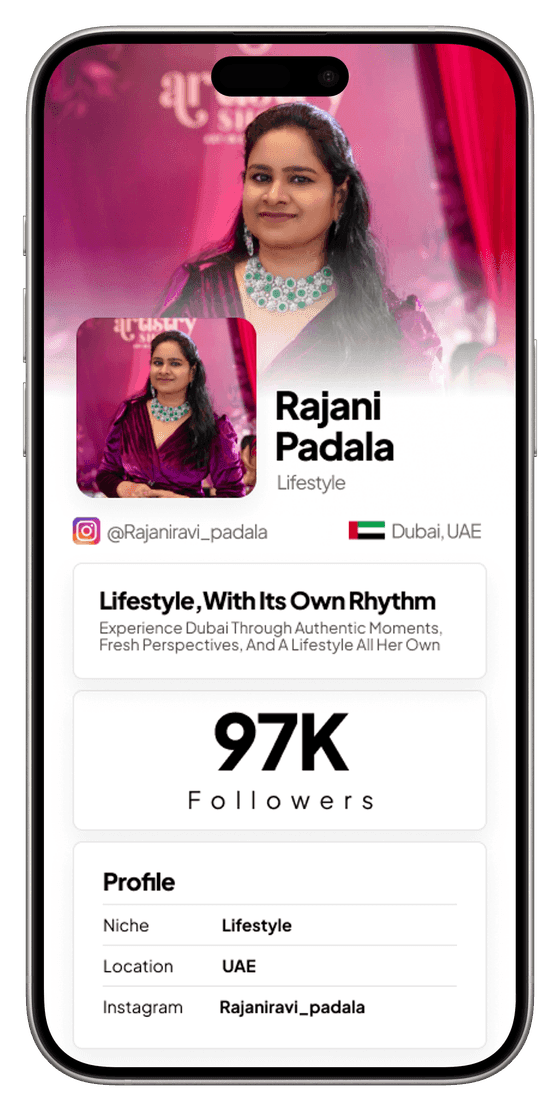 Rajani Padala — Lifestyle — Dubai, UAE — @Rajaniravi_padala, a creator on QYUBIC X